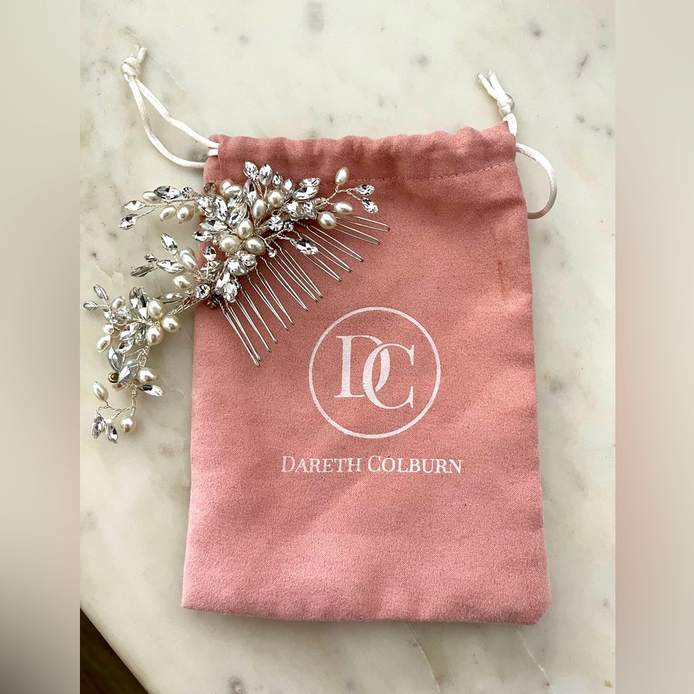 Dareth Colburn Bridal Leaf and Pearl Hair Comb